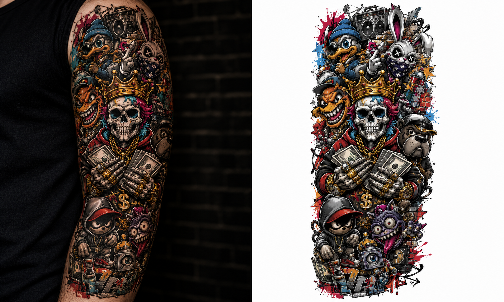 Crowned Street Empire tattoo model preview